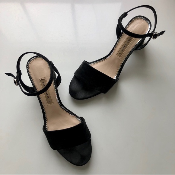 Zara Faux Patent Leather Block Heel Sandals - Picture 3 of 4